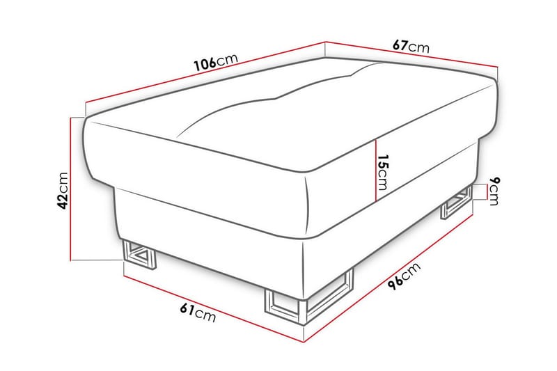 Fotpall Reginia 67 cm - Mørkeblå - Møbler - Stoler - Krakk - Fotskammel