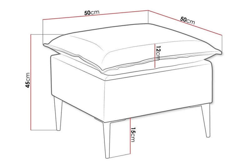 Fotpall Staffin 50 cm - Grøn - Møbler - Stoler - Krakk - Fotskammel