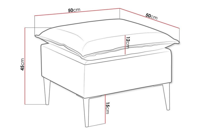 Fotpall Staffin 50 cm - Lyseblå/Lysegrå - Møbler - Stoler - Krakk - Fotskammel