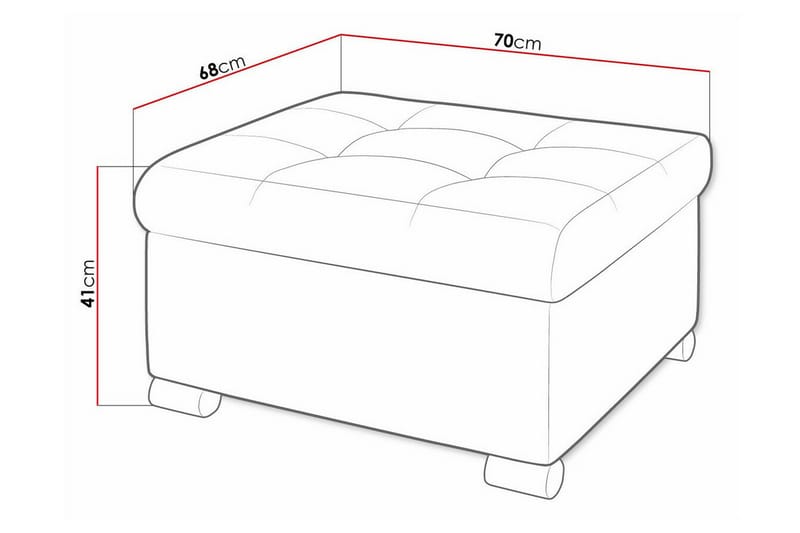 Fotpall Trefor 68 cm - 0 - Møbler - Stoler - Krakk - Fotskammel