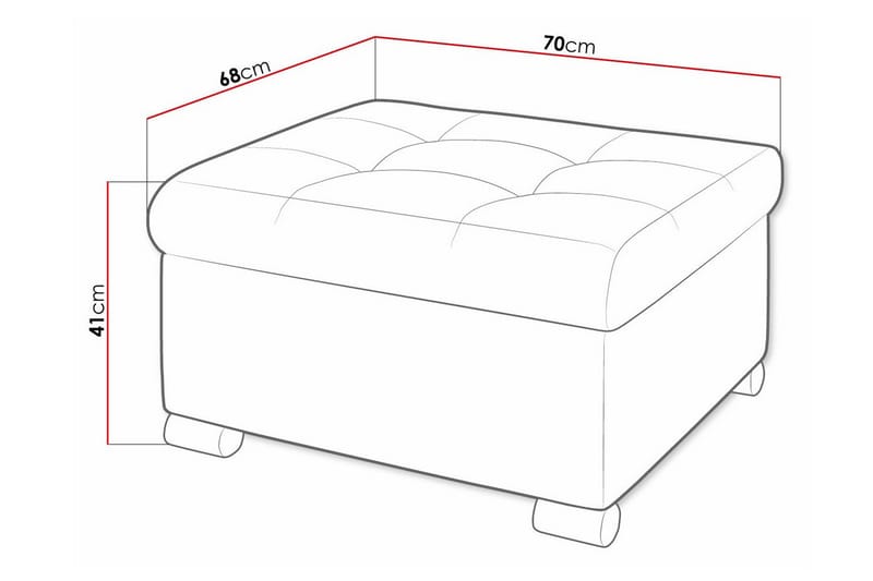 Fotpall Trefor 68 cm - Blå - Møbler - Stoler - Krakk - Fotskammel