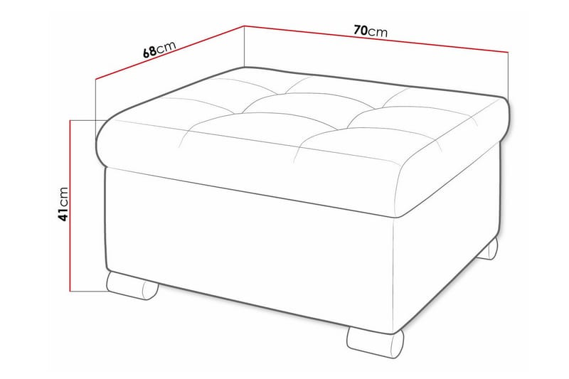 Fotpall Trefor 68 cm - Cream - Møbler - Stoler - Krakk - Fotskammel