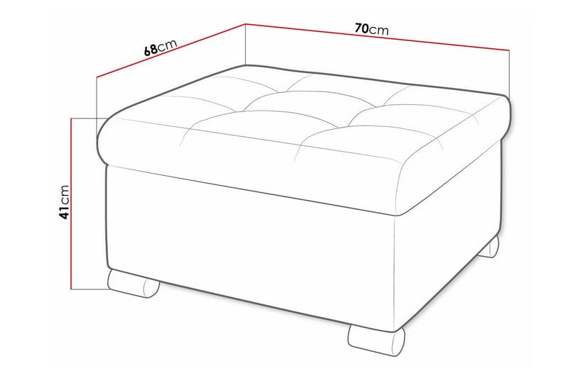 Fotpall Trefor 68 cm - Grå - Møbler - Stoler - Krakk - Fotskammel