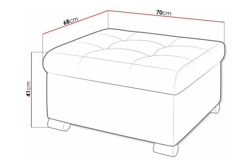 Fotpall Trefor 68 cm - Gul - Møbler - Stoler - Krakk - Fotskammel