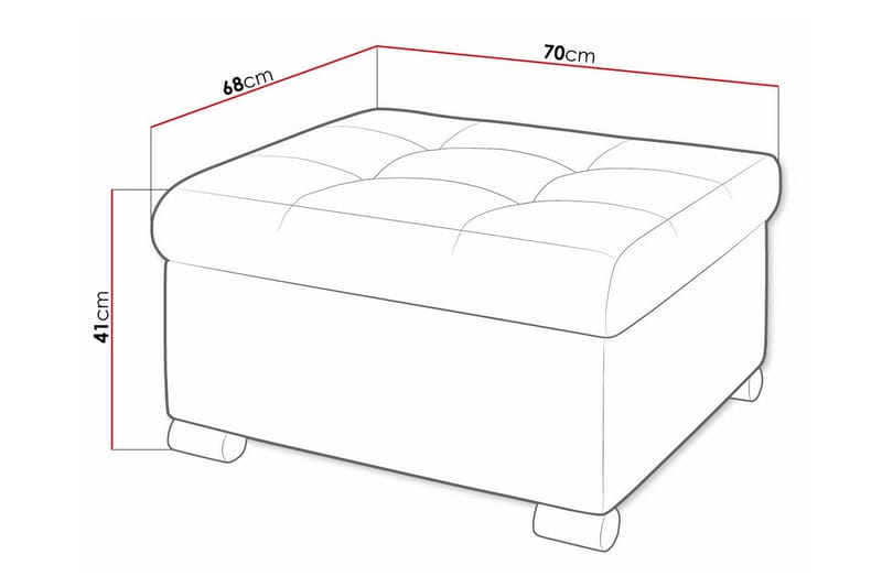 Fotpall Trefor 68 cm - Hvit - Møbler - Stoler - Krakk - Fotskammel