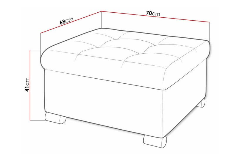 Fotpall Trefor 68 cm - Lysegrå - Møbler - Stoler - Krakk - Fotskammel