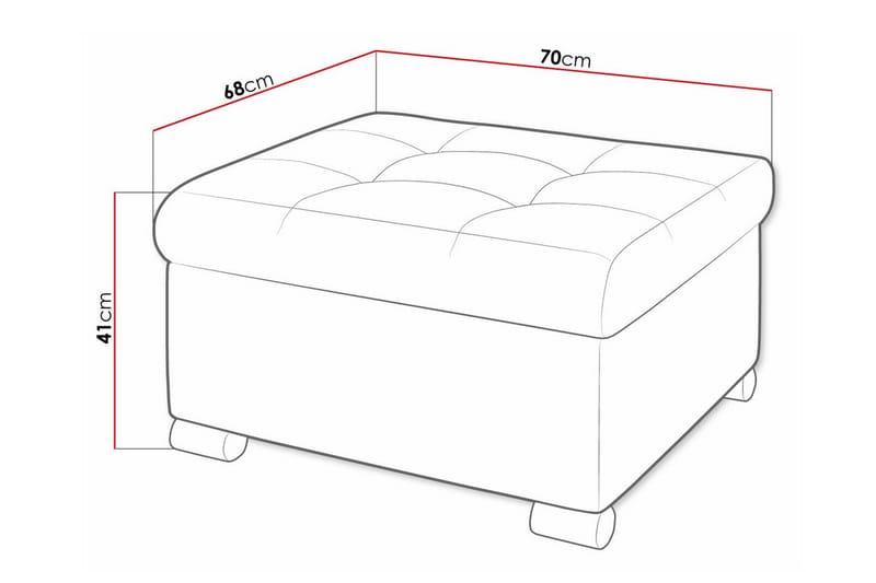 Fotpall Trefor 68 cm - Lysegrå - Møbler - Stoler - Krakk - Fotskammel