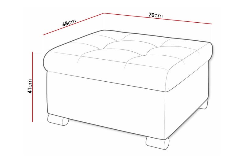 Fotpall Trefor 68 cm - Lysegrå - Møbler - Stoler - Krakk - Fotskammel