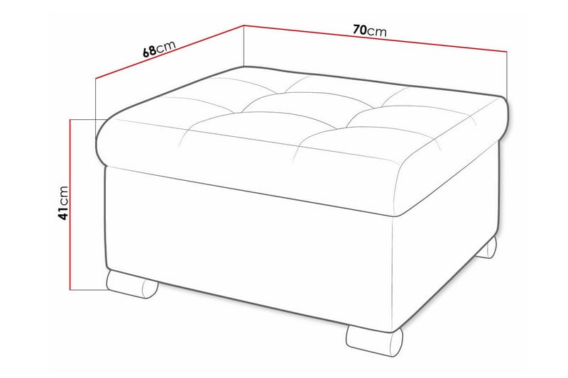 Fotpall Trefor 68 cm - Mørkebrun - Møbler - Stoler - Krakk - Fotskammel