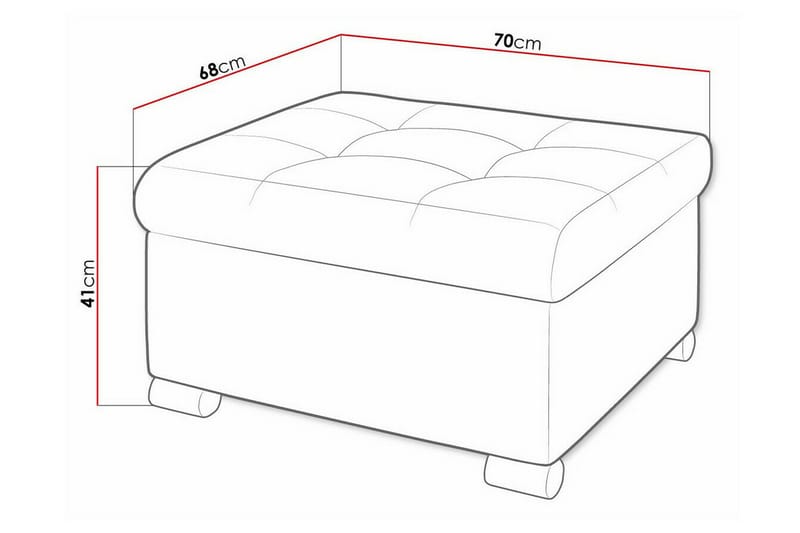 Fotpall Trefor 68 cm - Svart - Møbler - Stoler - Krakk - Fotskammel