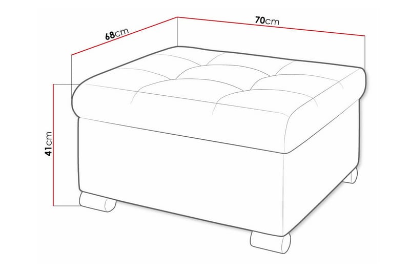 Fotpall Trefor 68 cm - Svart - Møbler - Stoler - Krakk - Fotskammel