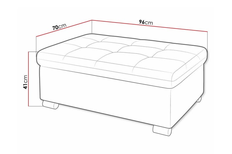 Fotpall Trefor 70 cm - Blå - Møbler - Stoler - Krakk - Fotskammel