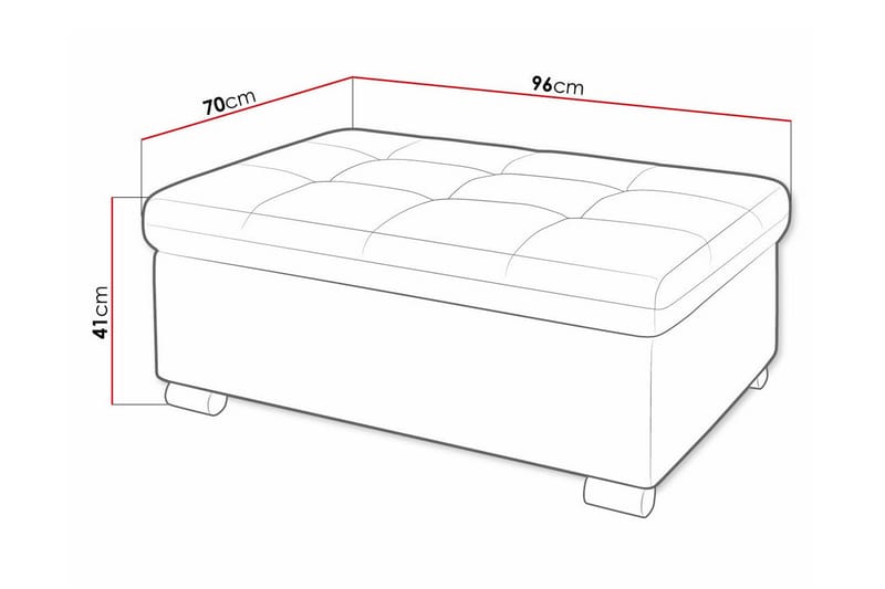 Fotpall Trefor 70 cm - Cream - Møbler - Stoler - Krakk - Fotskammel