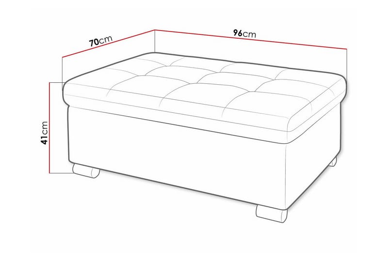 Fotpall Trefor 70 cm - Grå - Møbler - Stoler - Krakk - Fotskammel