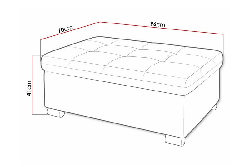 Fotpall Trefor 70 cm - Lysegrå - Møbler - Stoler - Krakk - Fotskammel