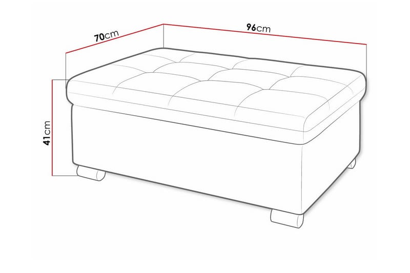 Fotpall Trefor 70 cm - Mørkegrå/Lysegrå - Møbler - Stoler - Krakk - Fotskammel