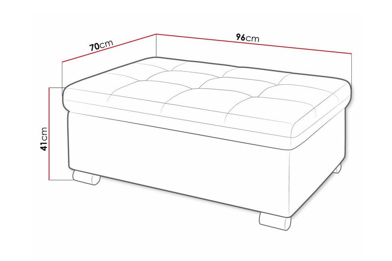 Fotpall Trefor 70 cm - Rosa - Møbler - Stoler - Krakk - Fotskammel