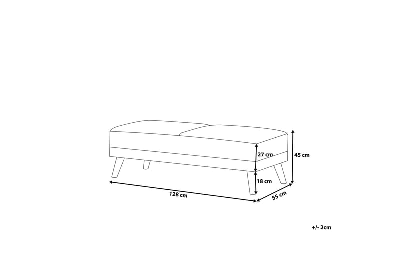 Fotskammel Florli 55 | 128 cm - Grå - Møbler - Stoler - Krakk - Fotskammel