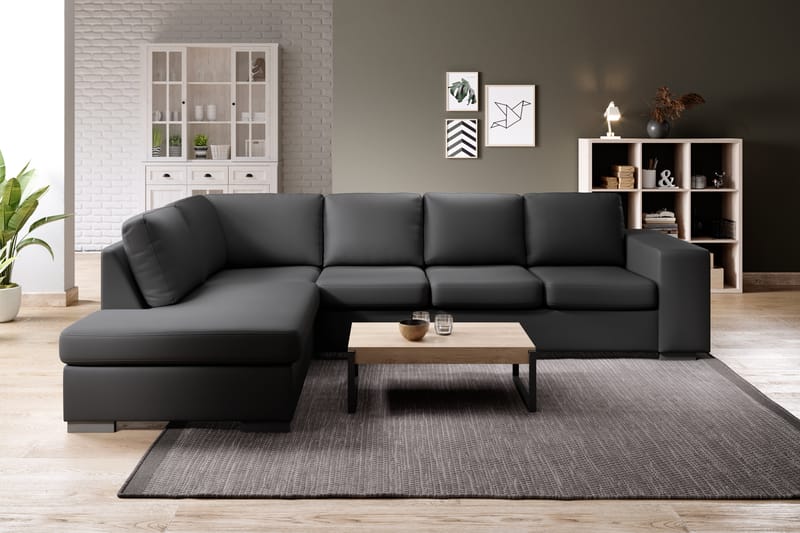 Fotskammel Sit Down 70x60 cm Svart Bonded Leather - Møbler - Stoler - Krakk - Fotskammel