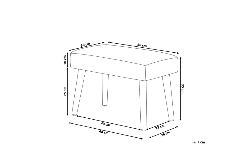 Fotskammel Takoma 30|50 Cm - Hvit - Møbler - Stoler - Krakk - Fotskammel