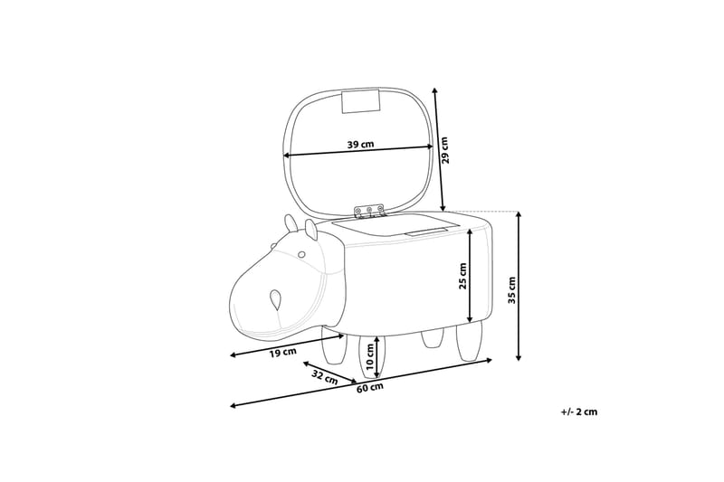 Puff Hippo 32 cm - Brun - Møbler - Stoler - Krakk - Puff