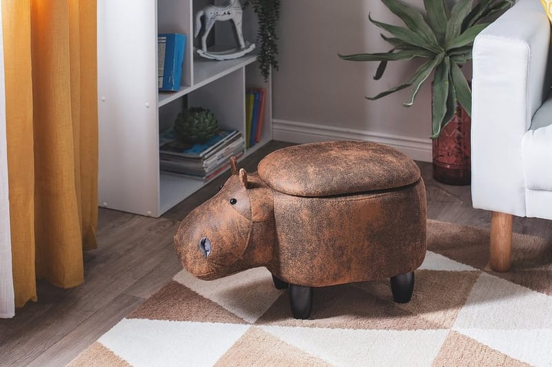 Puff Hippo 32 cm - Brun - Møbler - Stoler - Krakk - Puff