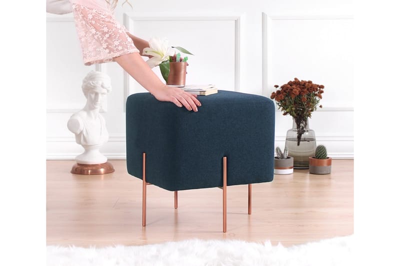 Sittepuff Armidale 40 cm - Blå - Møbler - Stoler - Krakk - Puff