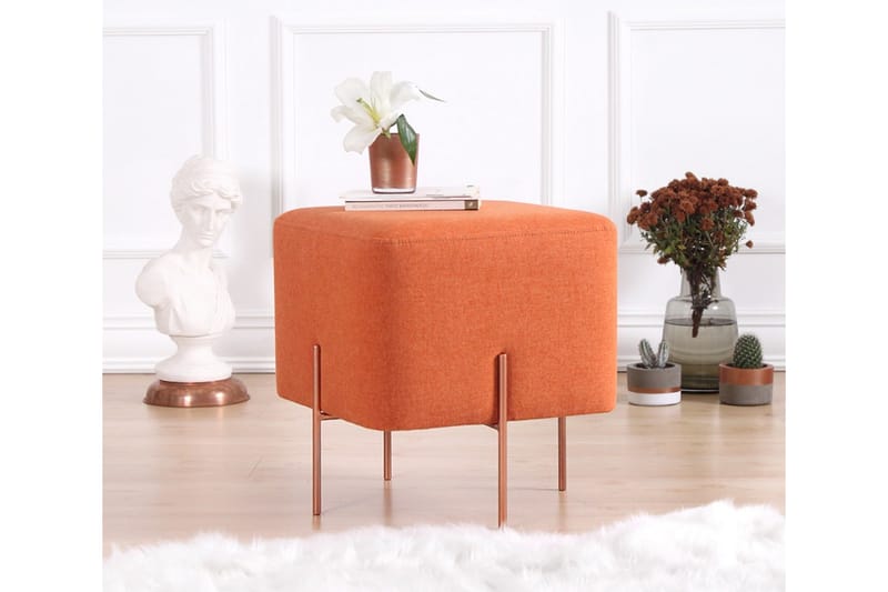 Sittepuff Armidale 40 cm - Oransje - Møbler - Stoler - Krakk - Puff