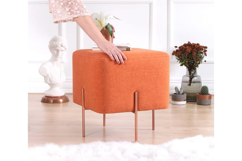 Sittepuff Armidale 40 cm - Oransje - Møbler - Stoler - Krakk - Puff