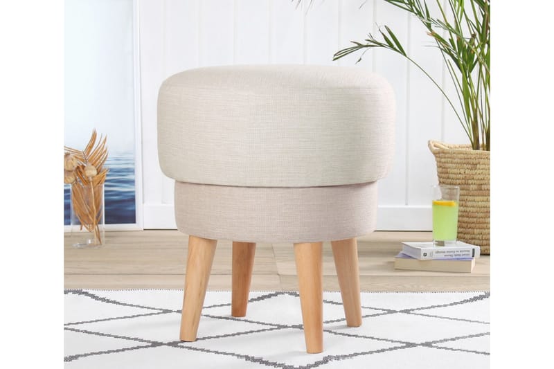 Sittepuff Giovas 47 cm - Cream - Møbler - Stoler - Krakk - Puff