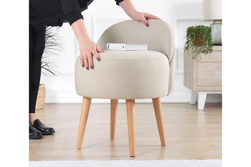 Sittepuff Hibbing 42 cm - Beige - Møbler - Stoler - Krakk - Puff