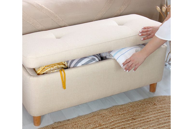 Sittepuff Mansi 100 cm - Cream - Møbler - Stoler - Krakk - Puff