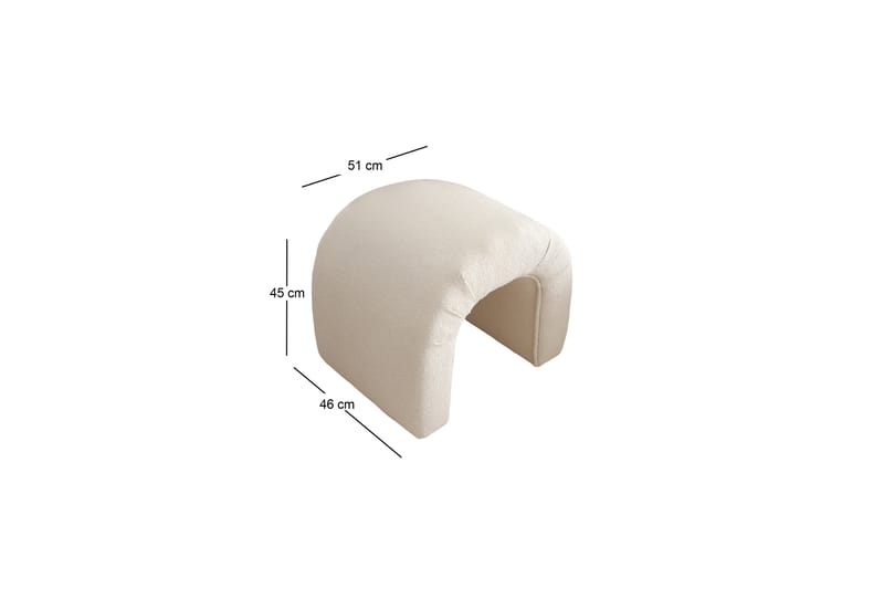 Sittepuff Narayran 51 cm - Cream - Møbler - Stoler - Krakk - Puff