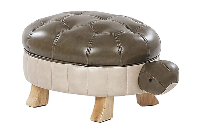 Sittepuff Testudo - Kunstlær/Grønn/Beige - Møbler - Stoler - Krakk - Puff