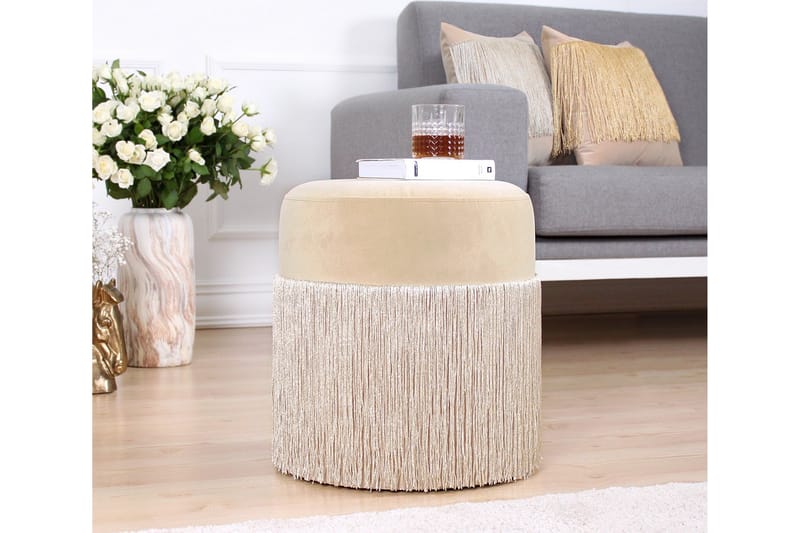 Sittepuff Thibodaux 40 cm - Beige - Møbler - Stoler - Krakk - Puff