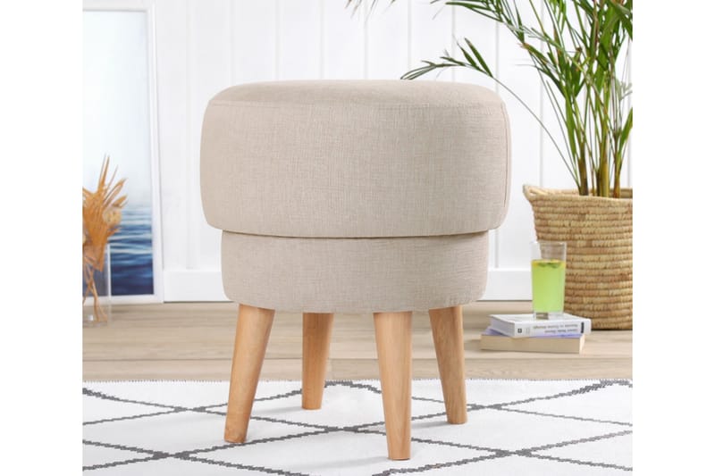 Sittepuff Veccio 47 cm - Beige - Møbler - Stoler - Krakk - Puff