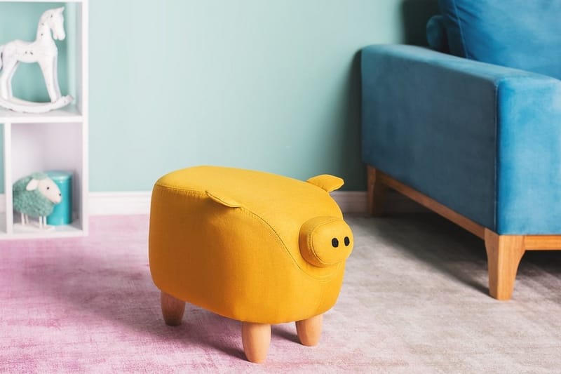 Sittepuff Piggy 50 cm - Gul - Møbler - Stoler - Krakk - Puff