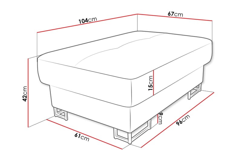 Reginia Fotskammel 104 cm - Rosa - Møbler - Stoler - Krakk - Fotskammel