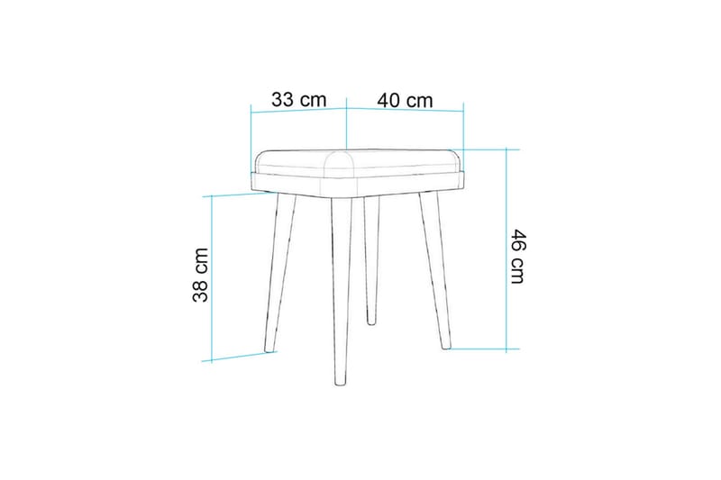 Valsot Sittepuff 40 cm - Eik/Antrasitt - Møbler - Stoler - Krakk - Puff