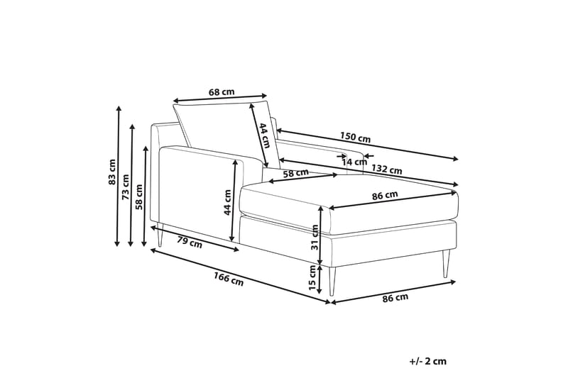 Juklund Sjeselong 88 cm - Blå/Svart - Møbler - Stoler - Lenestoler - Liggestol