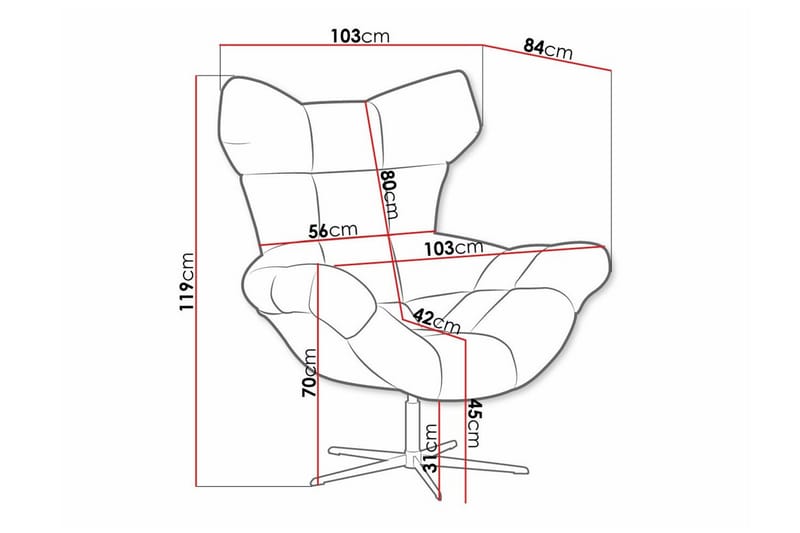 Lenestol Rathkeale - Mørkerød - Møbler - Stoler - Lenestoler