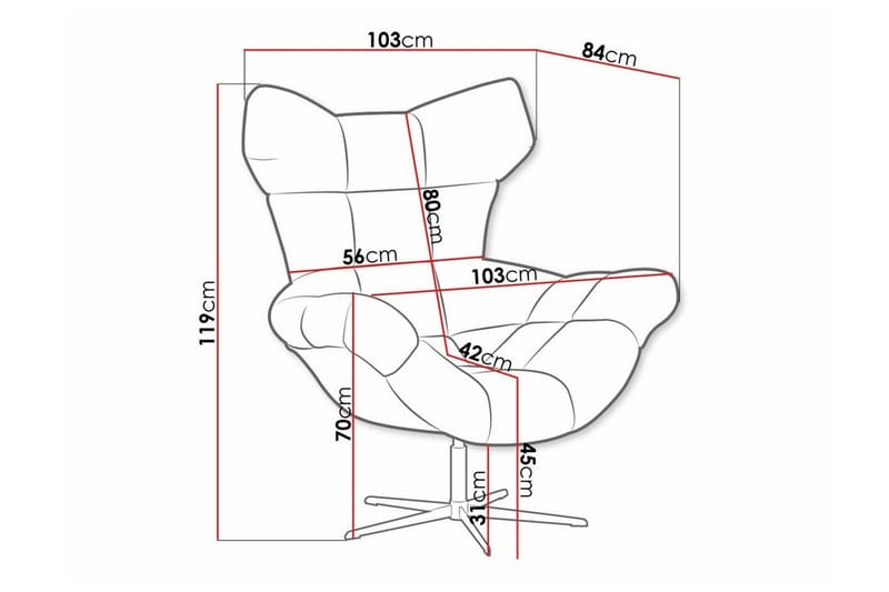 Lenestol Rathkeale - Svart/Lysegrå - Møbler - Stoler - Lenestoler