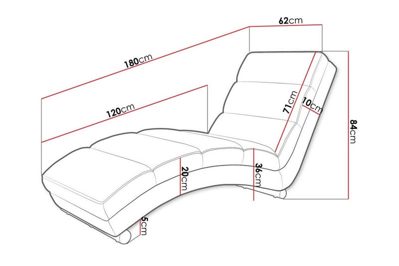 Liggestol Kintore 62 cm - Hvit - Møbler - Stoler - Lenestoler - Liggestol