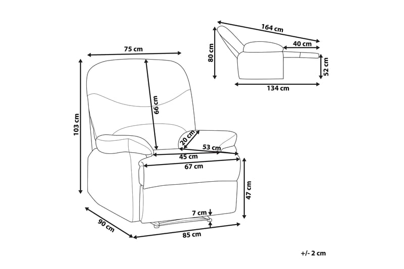 Lenestol Markov - Brungrå/Fløyel - Møbler - Stoler - Lenestoler - Recliner