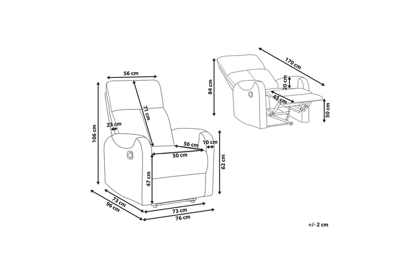 Lenestol Vakkuri LED-belysning + USB-port - Beige - Møbler - Stoler - Lenestoler - Recliner