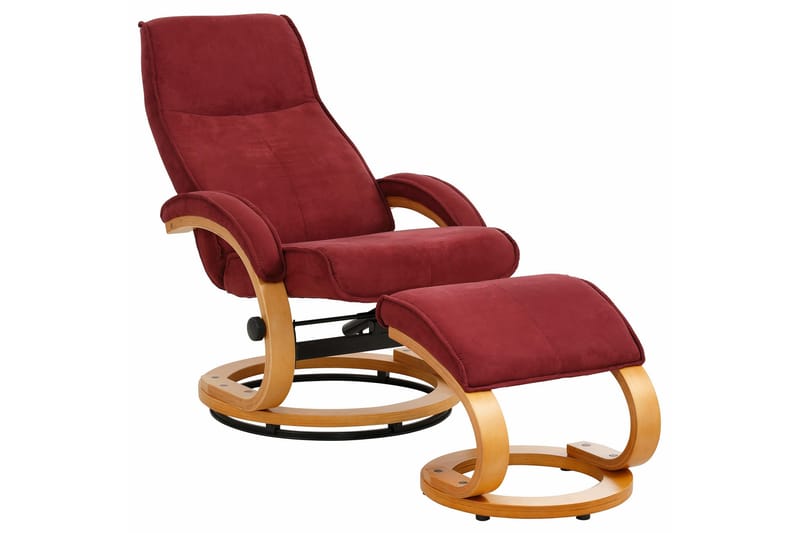 Pasha Reclinerlenestol Microfiber - Rød|Tre - Møbler - Stoler - Lenestoler - Recliner