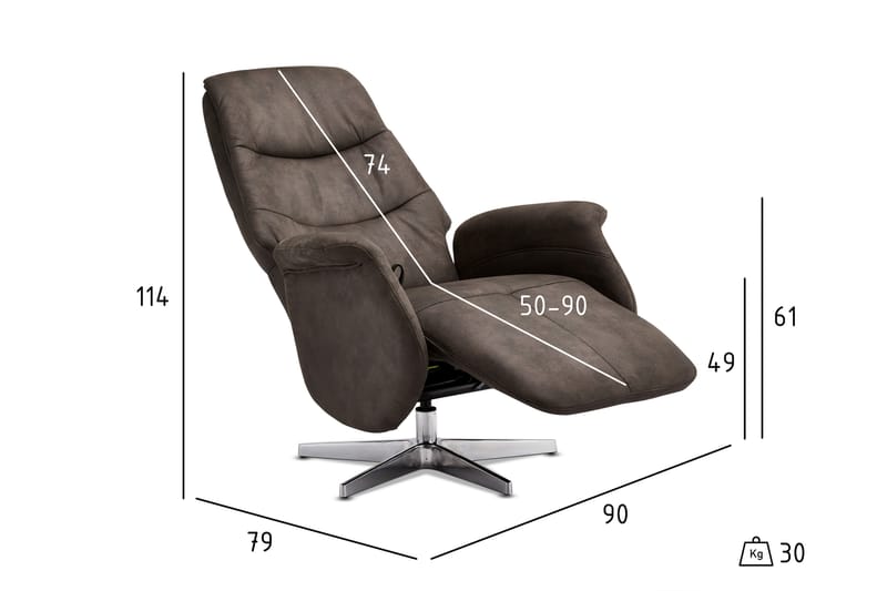 Recliner Rho - Brun - Møbler - Stoler - Lenestoler - Recliner