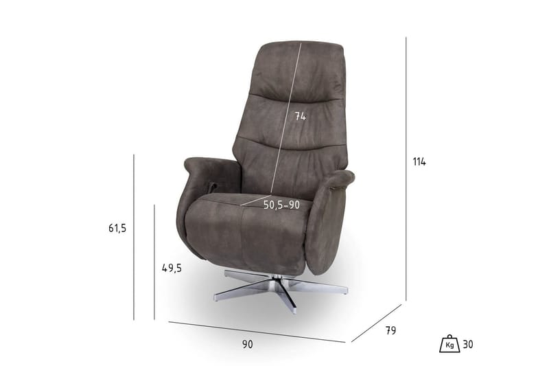 Recliner Rho - Brun - Møbler - Stoler - Lenestoler - Recliner