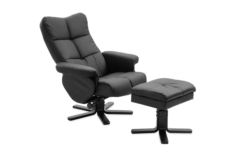 Sven Recliner med Ottoman - Sort - Møbler - Stoler - Lenestoler - Recliner