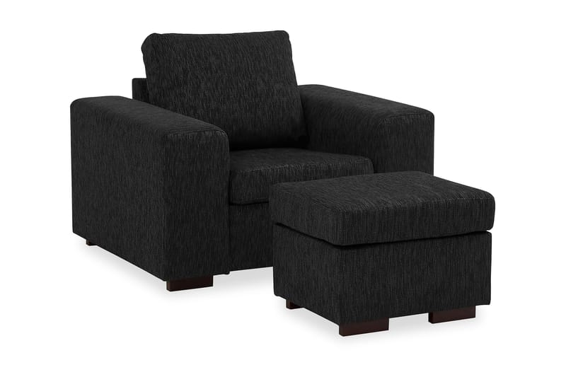 Sofagruppe Connect Lenstol+Fotskammel 60 cm - Svart - Møbler - Stoler - Lenestoler